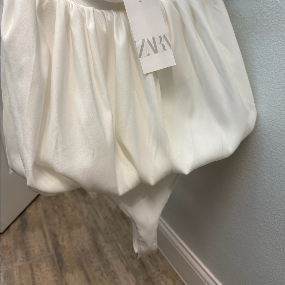 Zara White Strapless Bubble Bodysuit - Picture 2 of 5
